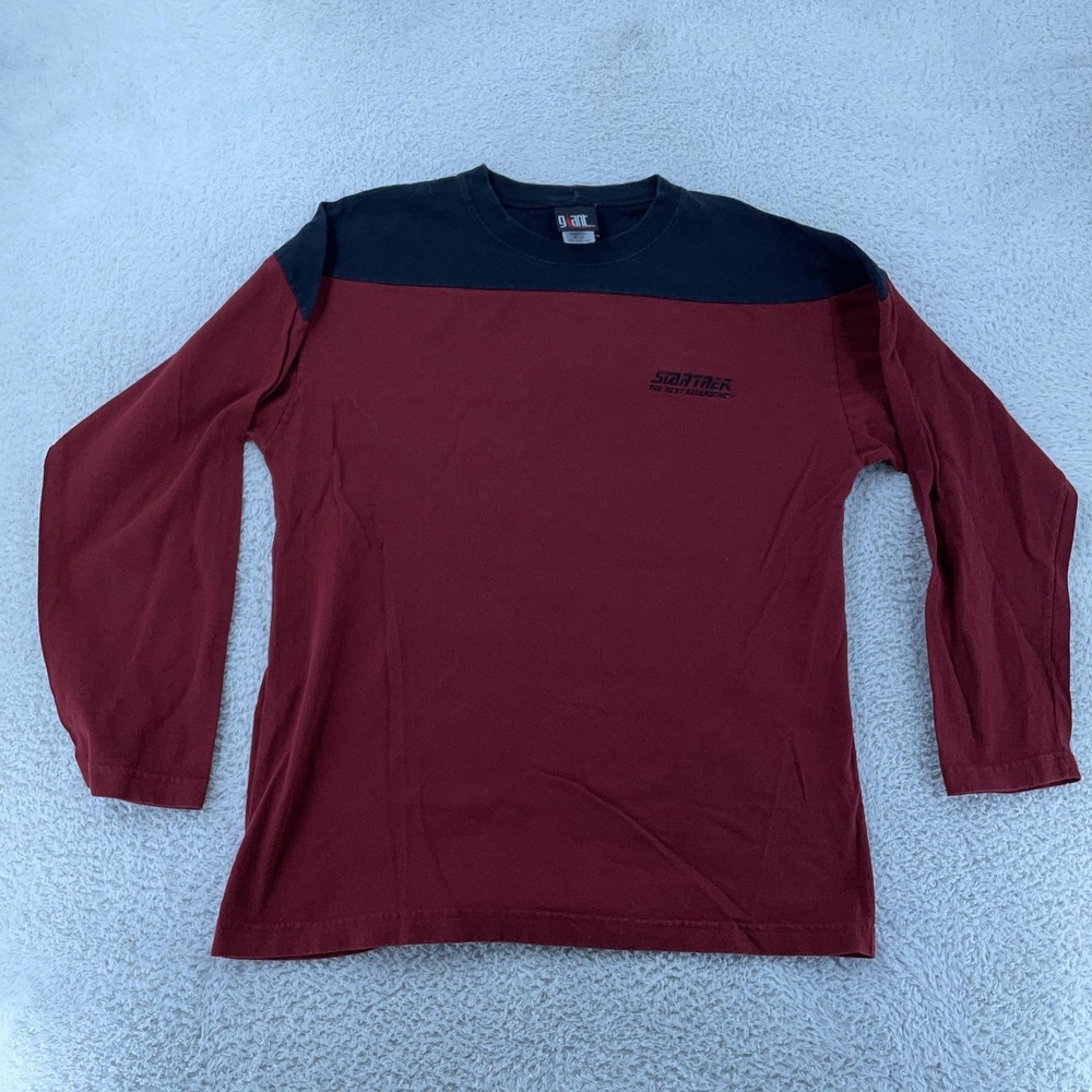 Vintage Star Trek The Next Generation L/S Shirt Mens Large Sci Fi TV Con USA 90s